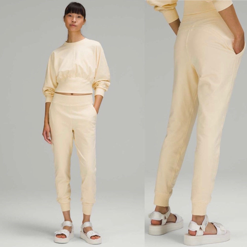 Lululemon LA Warm Down High-Rise Jogger Lemon Chiffon 14 Yellow Pockets